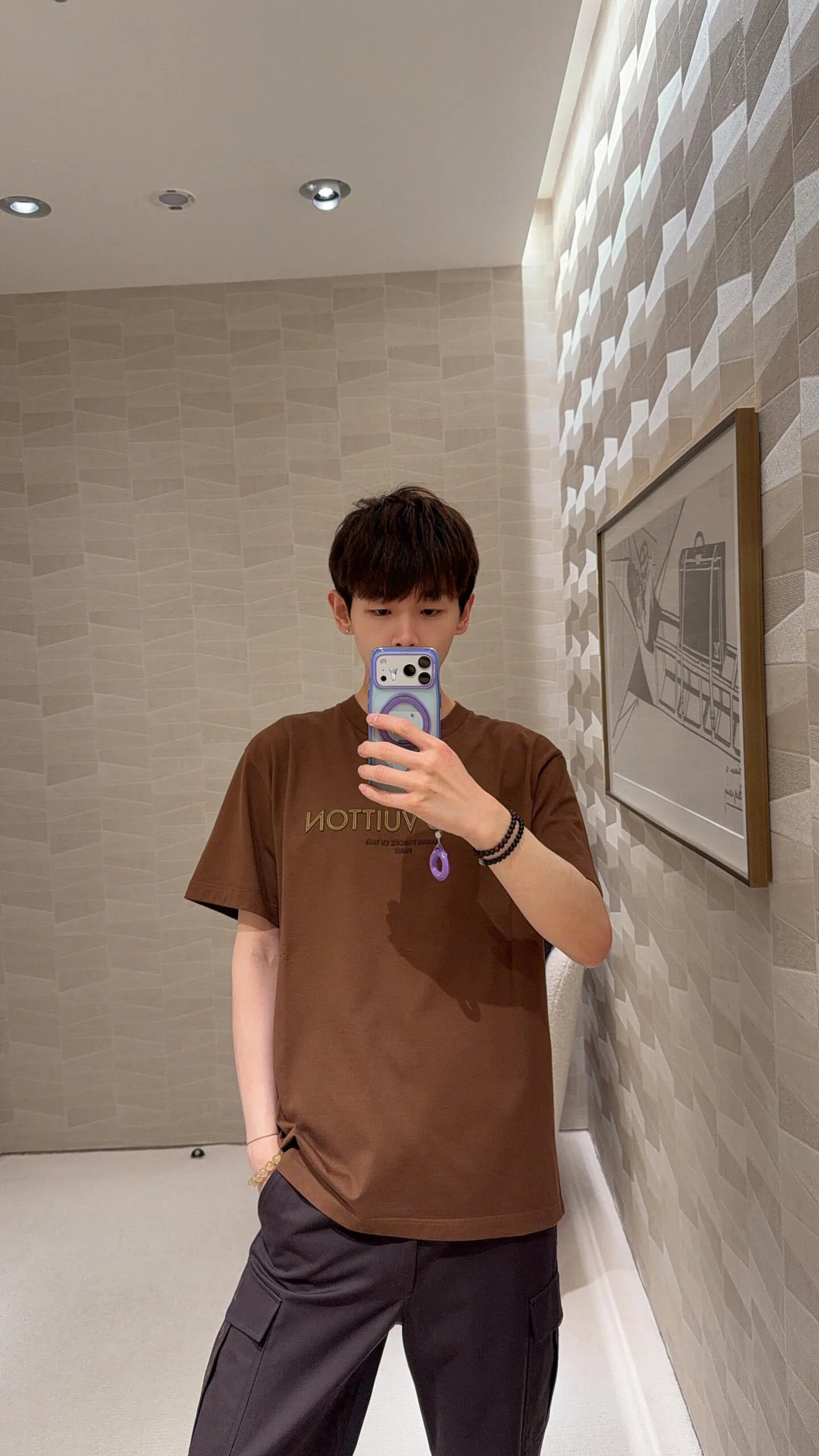 Louis Vuitton/Louis Vuitton laser patch embroidered logo short sleeve